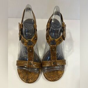 Via Spiga brown boho Stilleto open toe sandals size 6 M
